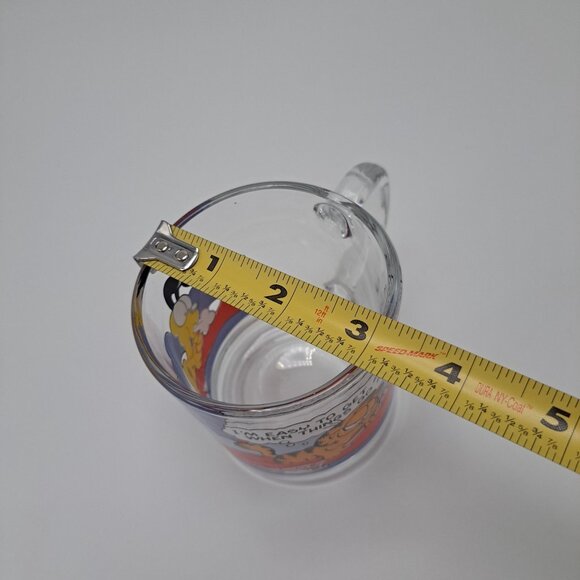 McDonalds Garfield Glass Mug Coffee Cup 1978 Cartoon By Jim Davis Cat Design - Picture 2 of 13